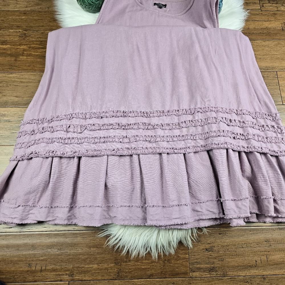Apu A People United Mauve Sleeveless Boho Shabby Chic Maxi Dress Large - Picture 11 of 16